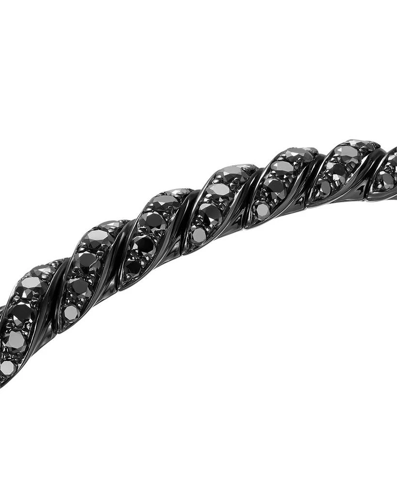 David Yurman Sculpted Cable Flex Bracelet in 18K White Gold with Black Rhodium and Black Diamonds, 5mm 5