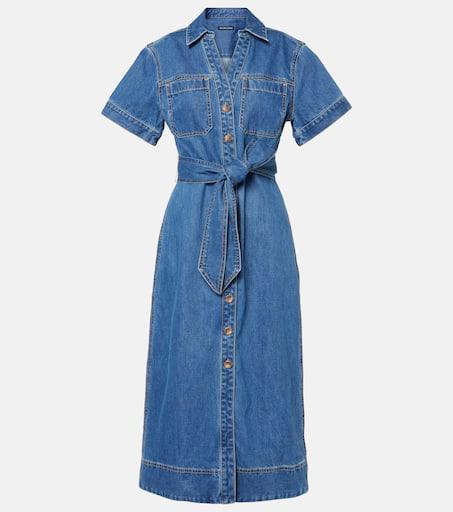 【Zimmermann】Denim shirt dress ZIMMERMANN Denim midi shirt dress | NET-A-PORTER