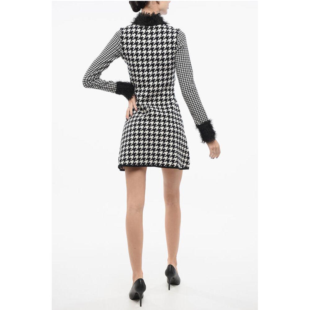Viktor & Rolf Houndstooth Knitted Dress with Frayed Women's Detail