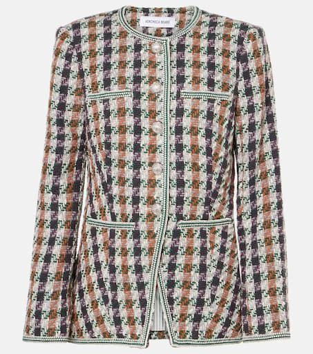 VERONICA BEARD Alessia houndstooth cotton-blend jacket 1