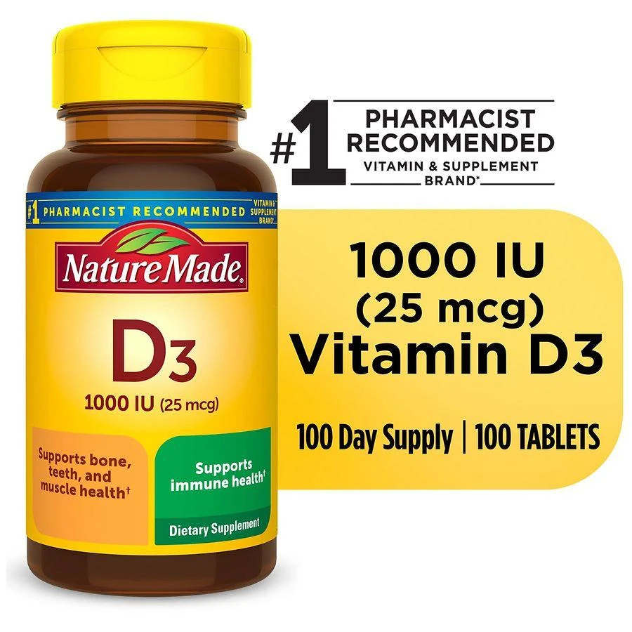 Nature Made Vitamin D3 1000 IU (25 mcg) Tablets 7