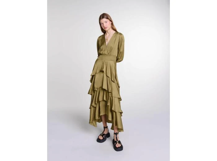 Maje Robe longue à volants 1