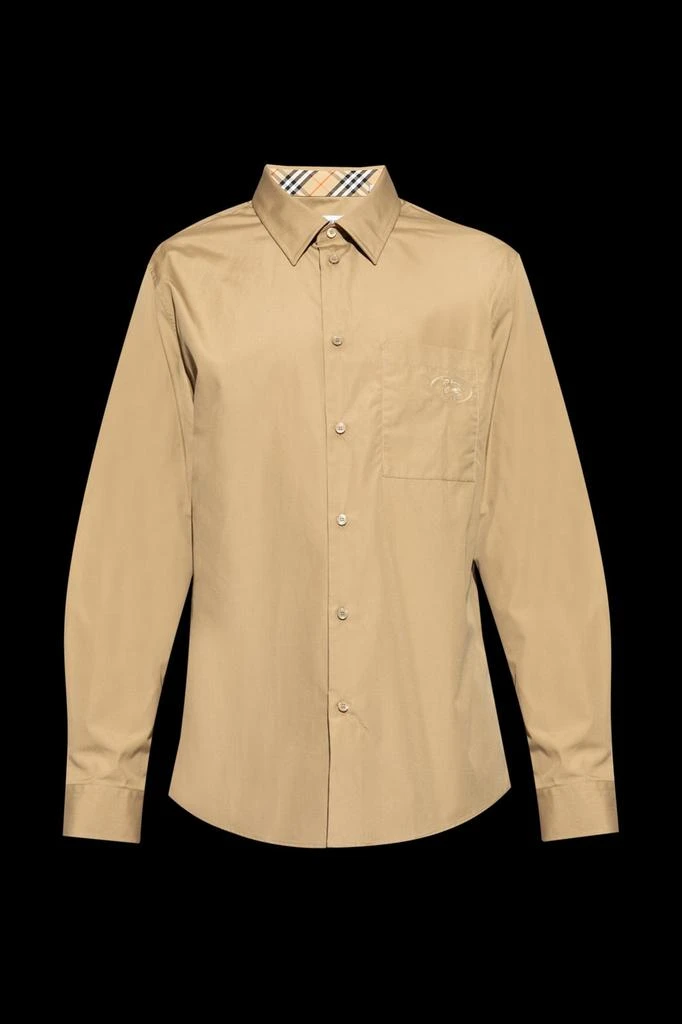 Burberry Burberry Logo Embroidered Long Sleeved Shirt 1