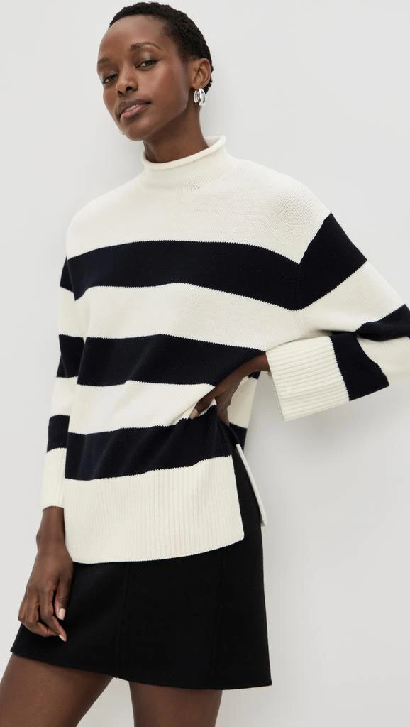 Vince Oversized Striped Roll Neck Pullover Sweaters Free