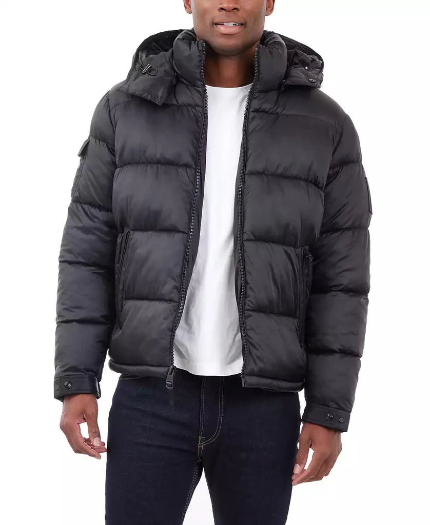 Michael Kors Men's Heavyweight Metallic Finish Hooded Puffer Jacket 1