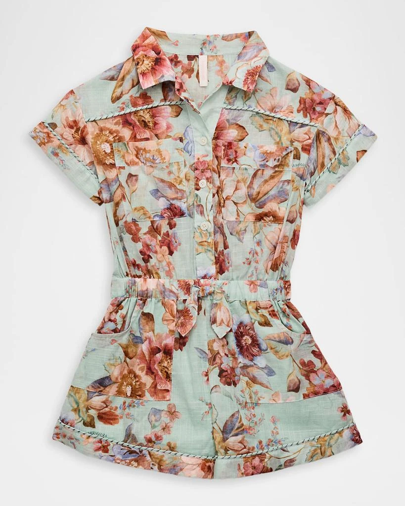 Zimmermann Girl
s Awaken Floral-Print Romper, Size 1-12
