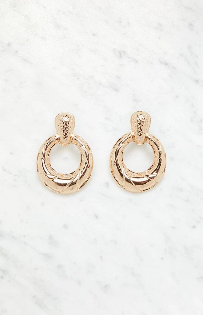 LA Hearts Textured Oval Drop Earrings 1