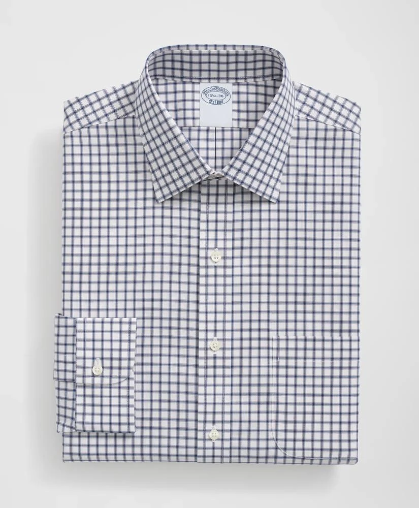 Brooks Brothers Stretch Supima® Cotton Non-Iron Pinpoint Oxford Ainsley Collar, Ticking Check Dress Shirt 3