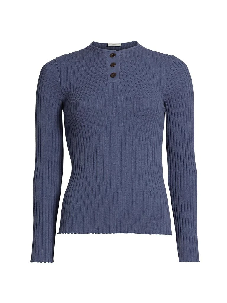 Vince Rib-Knit Henley Top 6