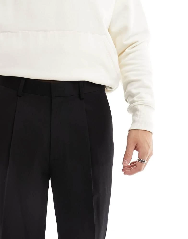ASOS ASOS DESIGN smart oversized tapered fit trousers in black 3