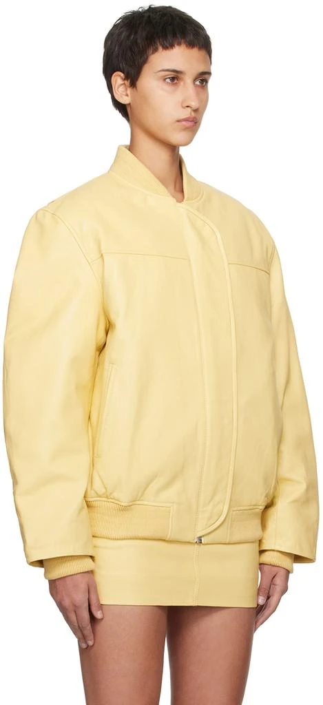 REMAIN Yellow Insulated Leather Bomber Jacket 2