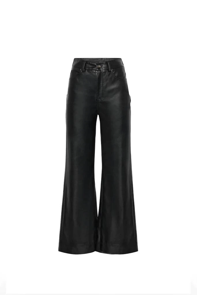 FRNCH Frnch - Women's Faux Leather Bootcut Pants 1