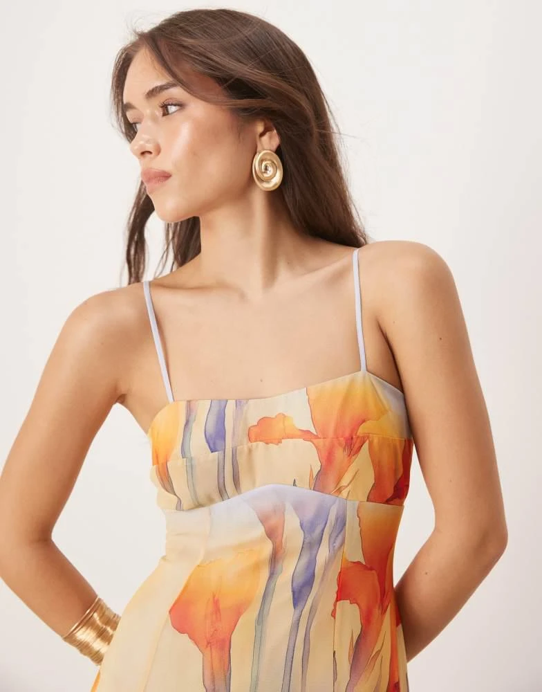 sachin and babi light blue dress Chiffon Ruffle Maxi Dress