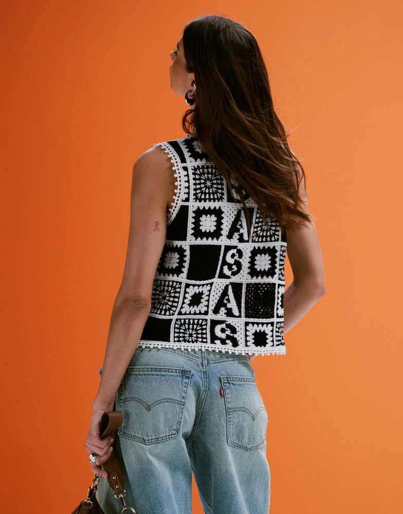 ALL SAINTS Allsaints florence waistcoat in black/chalk white 4