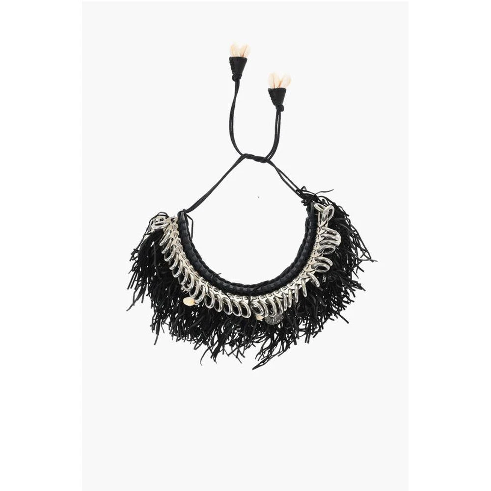 DSQUARED2 Dsquared² Metal AFRICAN HYENA Plastron Necklace with Fringes and Women's Charm 1