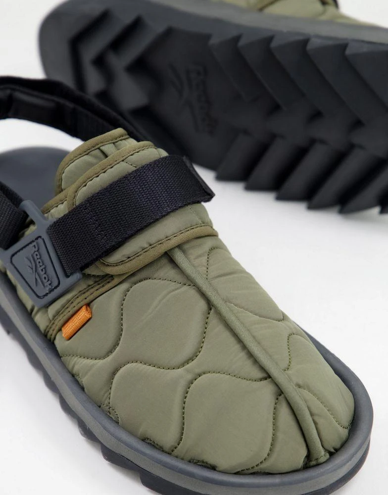 Reebok Reebok Beatnik quilted sandals in hunter green 4