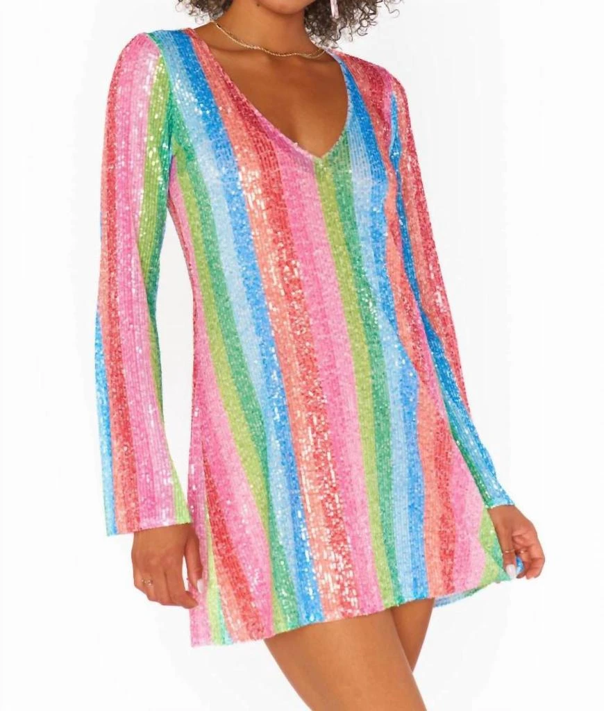 slim fit dress slacks Poly USA 9182 Fitted Multicolor Sequin Slit Gown