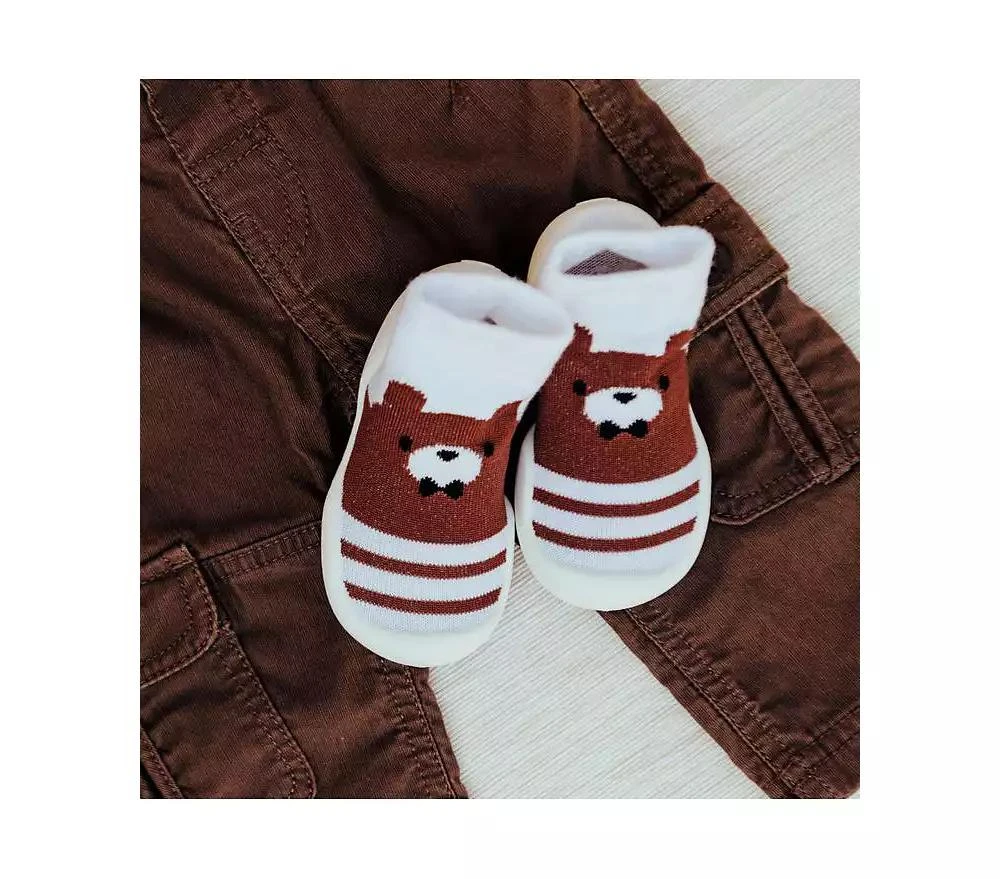 Komuello Infant Boys Breathable Washable Non-Slip Sock Shoes Big Bear 2