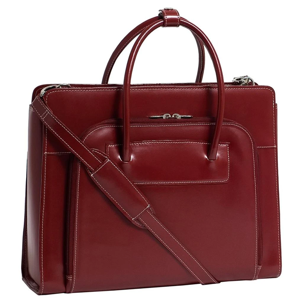 McKleinUSA Mcklein  94336 Lake Forest W Series Leather Ladies Briefcase With Removable Sleeve - Red