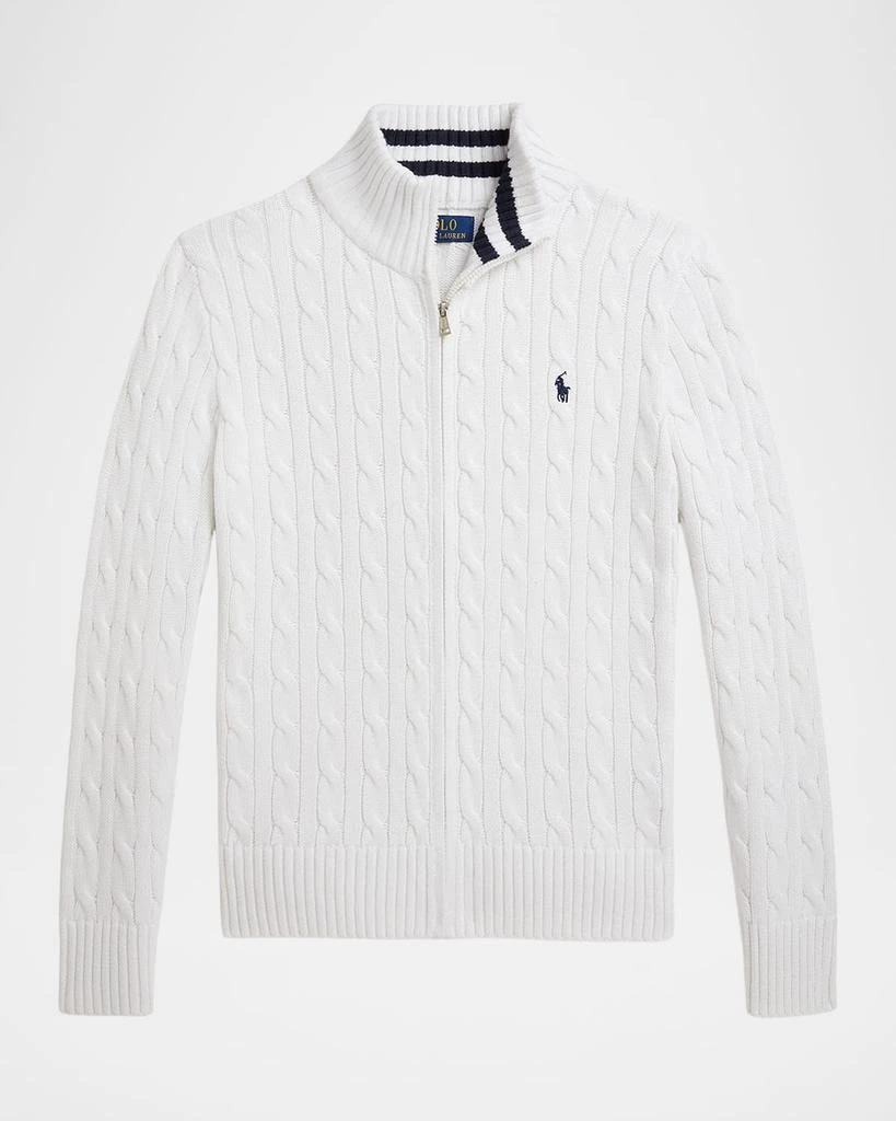 Ralph Lauren Boy
s Cable-Knit Cotton Full-Zip Sweater 1
