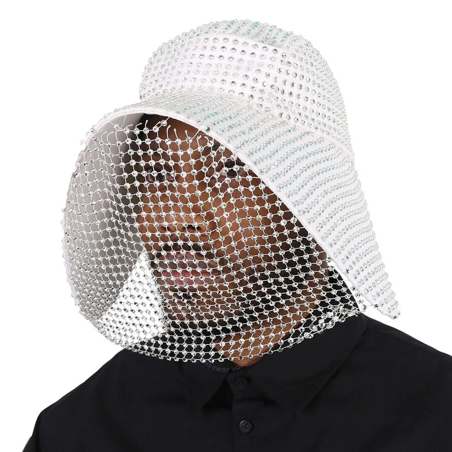 Burberry Open Box - Burberry Men's Optic White Crystal Mesh Bonnet Cap 2