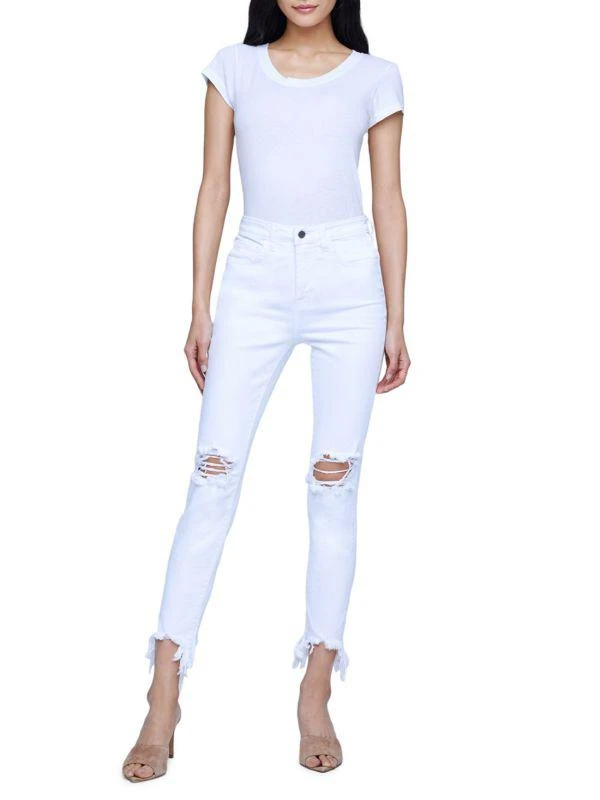 L'Agence High Line High Rise Distressed Stretch Skinny Jeans 4
