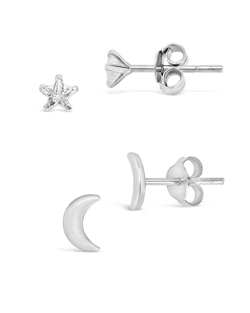 Sterling Forever Sterling Silver Crescent
CZ Star Stud Set 2