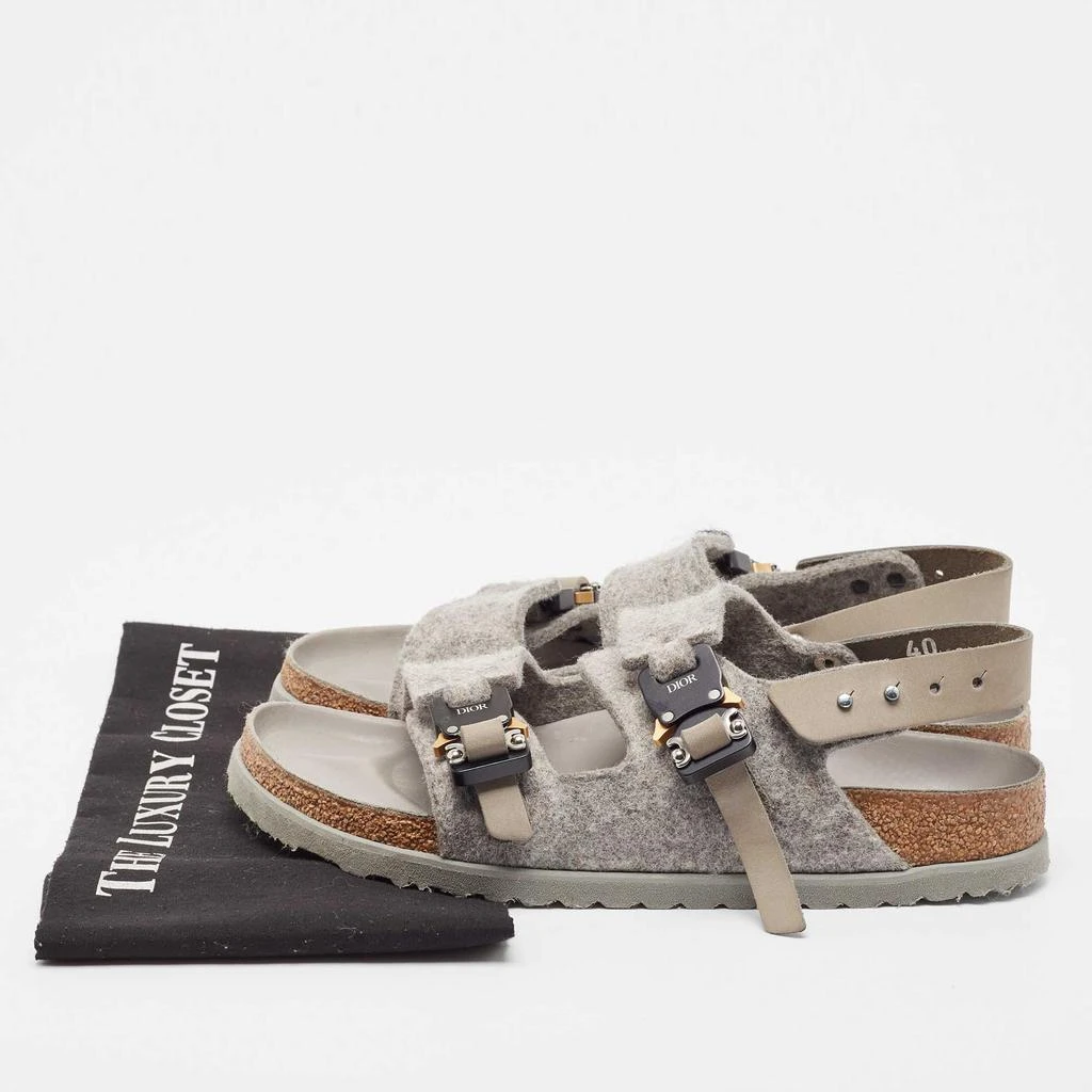 Dior Dior X Birkenstock Grey Wool Slingback Sandals Size 40 9