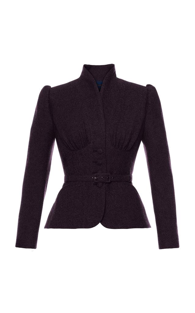 Lena Hoschek Lena Hoschek - Love Letter Sculpted Wool Jacket - Purple - S - Moda Operandi