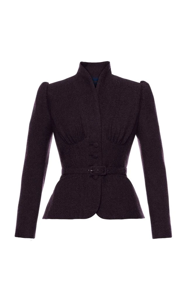Lena Hoschek Lena Hoschek - Love Letter Sculpted Wool Jacket - Purple - S - Moda Operandi 1