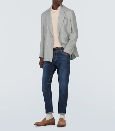 Brunello Cucinelli Houndstooth linen blazer 2