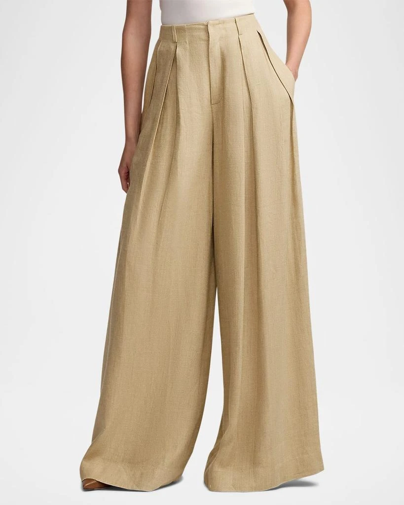 Ralph Lauren Greer Silk-Linen Twill Pleated Pants 4