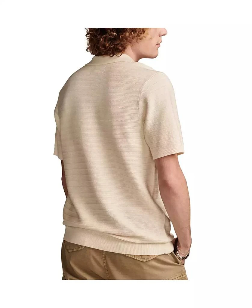 Lucky Brand Men's Crochet Johnny Collar Short Sleeve Polo Shirt 2