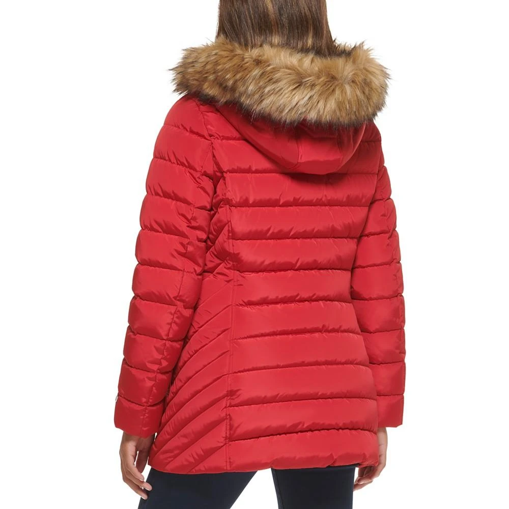Tommy Hilfiger Women's Faux-Fur-Trim Hooded Puffer Coat, Created for Macy's 2