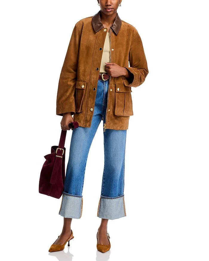 VERONICA BEARD Suz Suede Leather Dickey Coat 2
