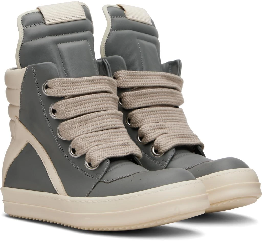 Rick Owens Gray Concordians Jumbolace Geobasket Sneakers 4