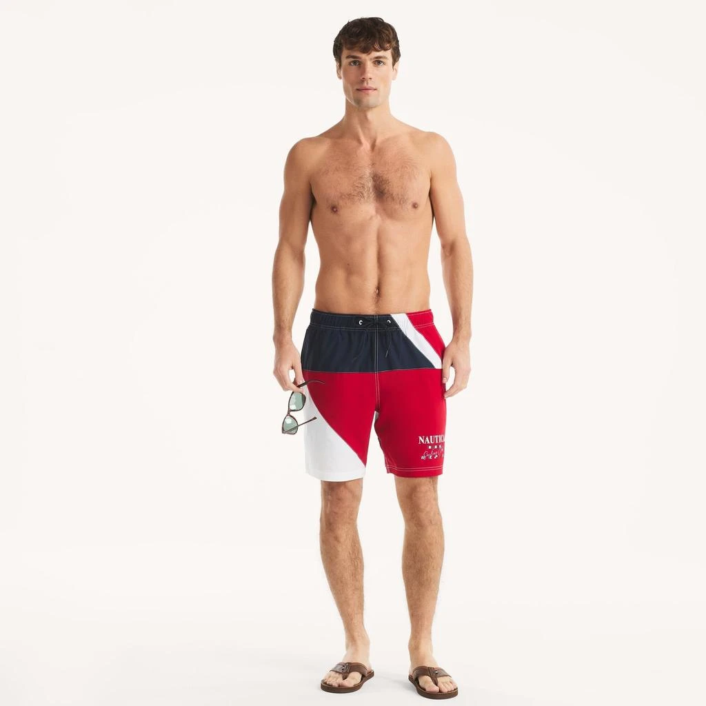 Nautica Mens 8" Heritage Colorblock Quick-Dry Swim 1
