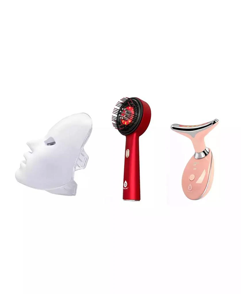 PURSONIC The Ultimate LED Rejuvenation Trio: 7-in-1 LED Therapy Face Mask, 7-in-1 Sculpting Wand, 
LED Light Scalp Brush