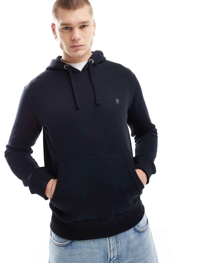French Connection Mens French Connection classic hoodie in navy 1