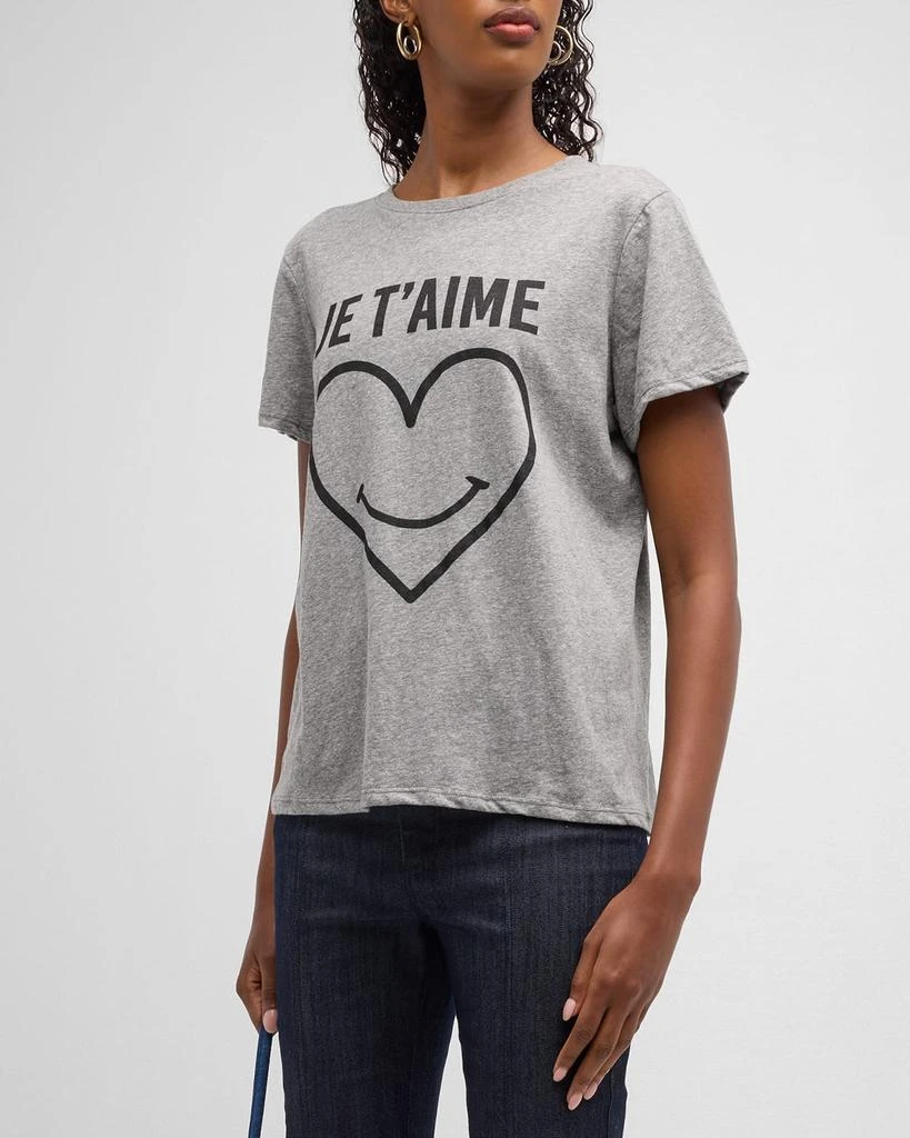 Cinq a Sept Smiling Heart Heathered Graphic T-Shirt 4