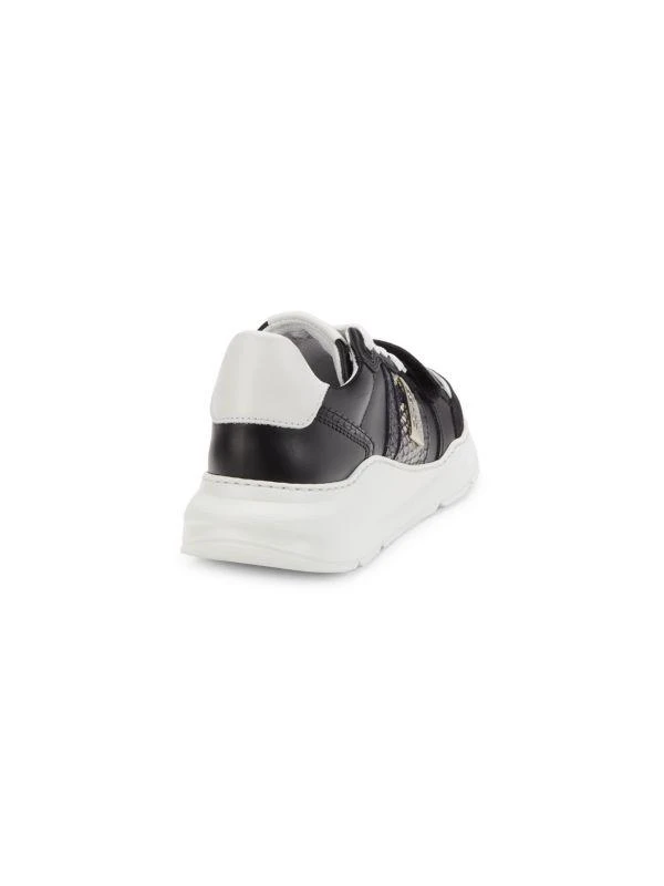 cavalli CLASS Snakeskin Embossed Leather Platform Sneakers 3