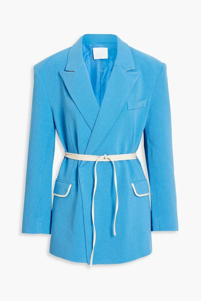 Paris Georgia Max leather-trimmed crepe blazer 1