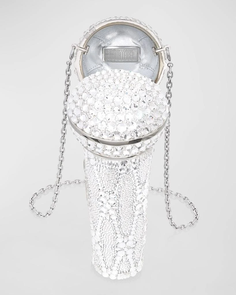 Judith Leiber Microphone Crystal Clutch Bag with Chain Strap 3