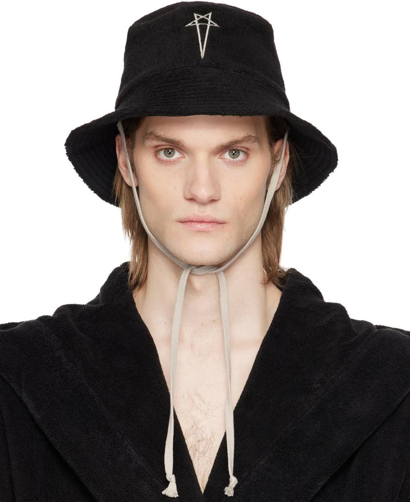 Rick Owens Black Beach Bucket Hat 1