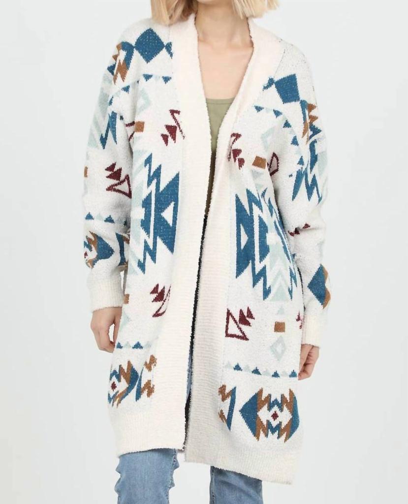 Angie Angie - Cozy Aztec Cardigan Sweater