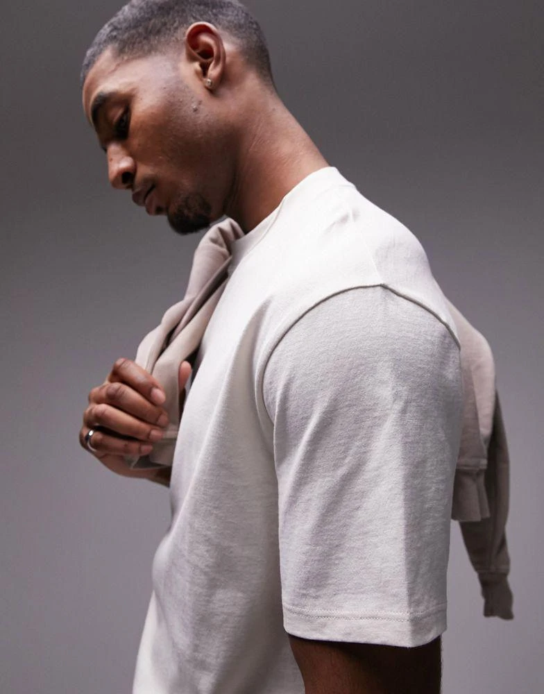 Topman Topman oversized fit t-shirt in ecru 2