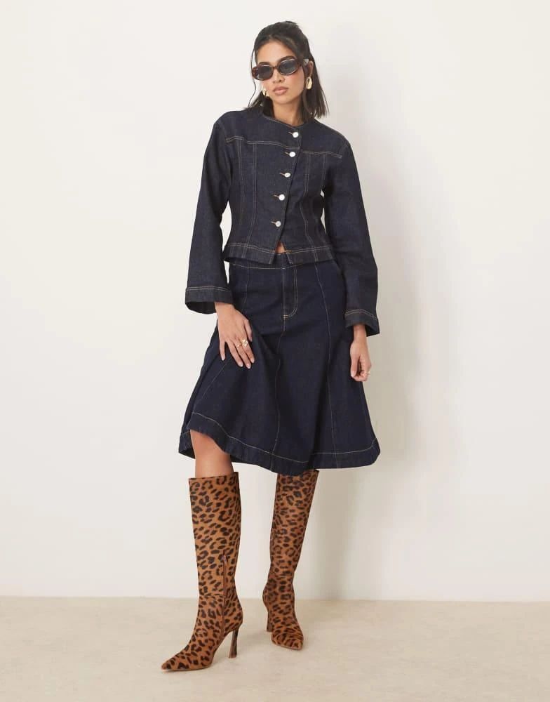 GINA TRICOT Gina Tricot co-ord strech denim jacket with cinch waist in rinse wash indigo 3