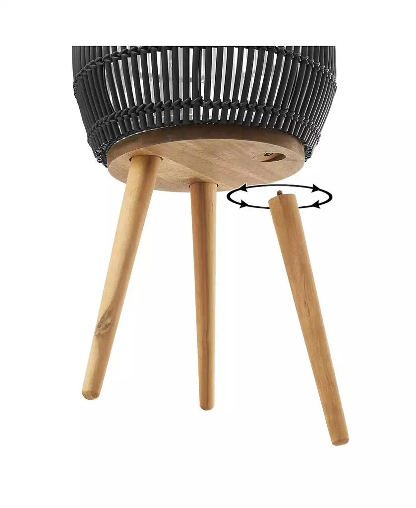 Casafield Planter Basket with Stand, Floor Planter with Wood Legs, Large Plant Pot Cover with Liner 5