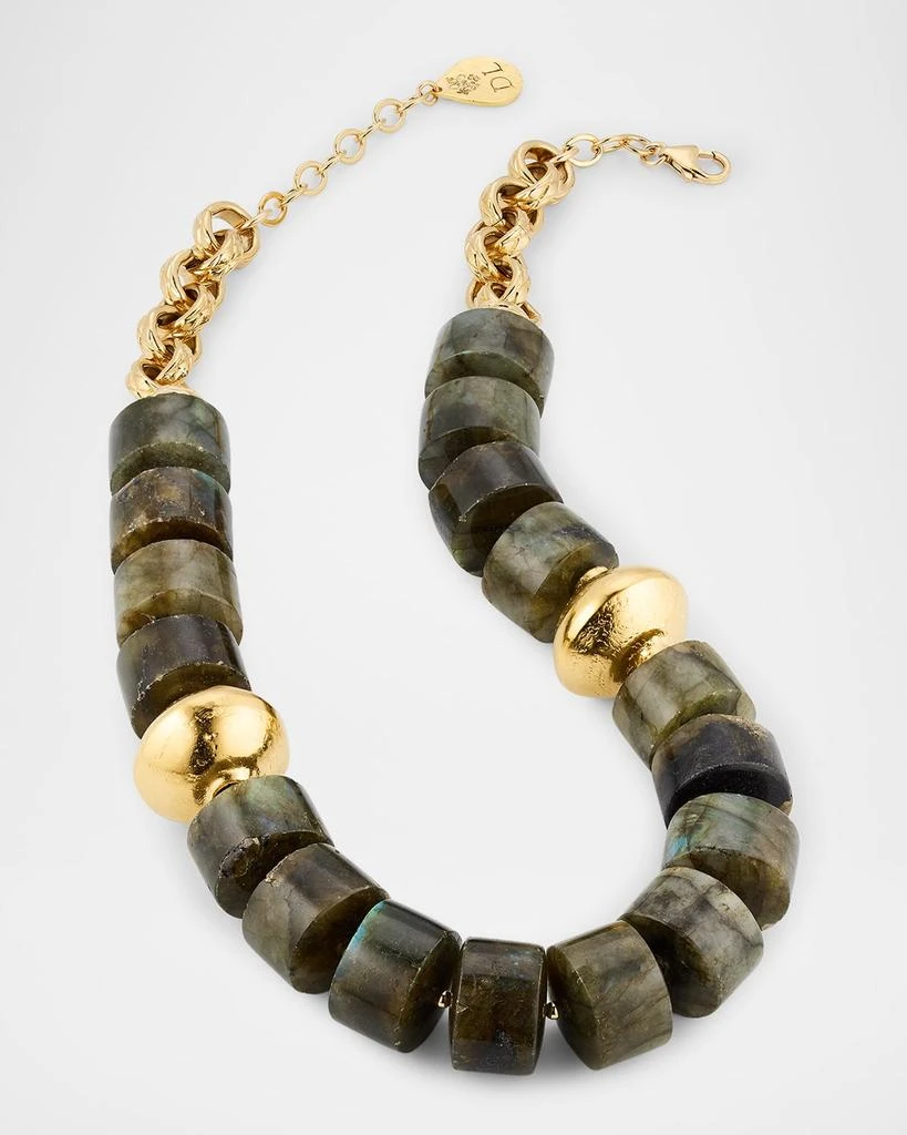 Devon Leigh Labradorite and Gold Accent Beaded Choker Necklace 3