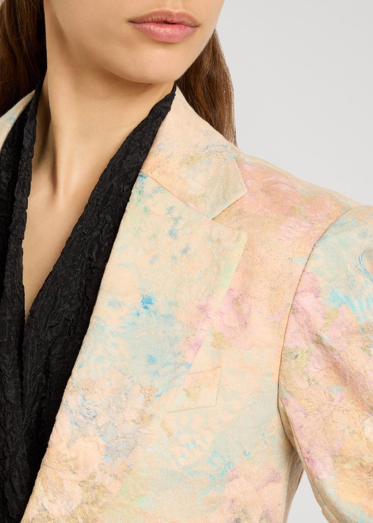 Shop Basti floral-jacquard linen-blend blazer on Sale at Shop Basti floral-jacquard linen-blend blazer on Sale at